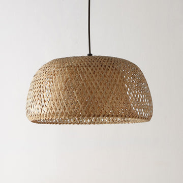 Mateo 18" Farmhouse Coastal Bamboo 180" Cord Plug-In or Hardwired LED Pendant - JONATHAN Y